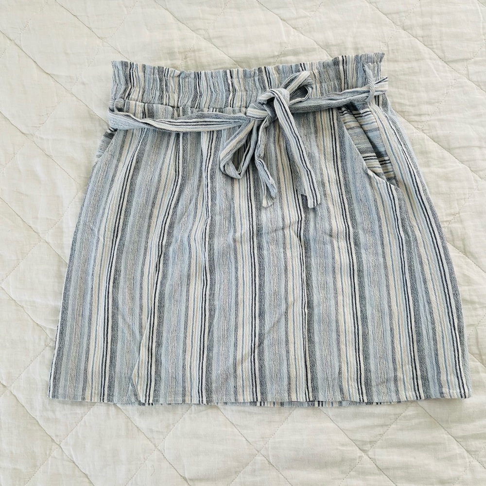 Striped paper bag style skirt